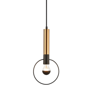 ACA DECOR  κρεμαστό φωτιστικό 1xE27 σε ορείχαλκο και μαύρο χρώμα - HL39971P18BB