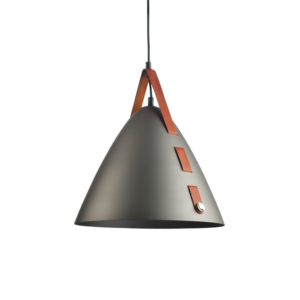 ACA DECOR   κρεμαστό φωτιστικό 1xE27 από μαύρο μέταλλο και δέρμα - HL41441P33BN