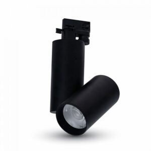 LED Μονοφασικό Φωτιστικό Ράγας 30W V-TAC Μαύρο Περιστρεφόμενο Ψυχρό Λευκό 6400K - 1297