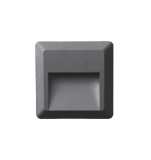 Επιτοίχιο Φωτιστικό LED για Σκαλοπάτια 1.2W ACA Σκούρο Γκρι Τετράγωνο Αδιάβροχο IP65 Θερμό 3000K - SLIM52NDG