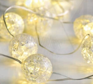 BALL Σχέδιο 20 LED ΛΑΜΠΑΚ ΣΕΙΡΑ ΘΕΡΜΟ ΛΕΥΚΟ ΑΣΗΜΙ ΚΑΛΩΔ ΧΑΛΚΟΥ & ΜΠΑΤΑΡ 2xAA IP20 2m+10cm 1.2W ACA - X01201116