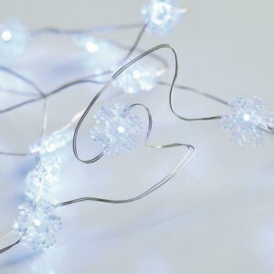 SNOWFLAKE Σχέδιο 20 LED ΛΑΜΠΑΚ ΣΕΙΡΑ ΨΥΧΡΟ ΛΕΥΚΟ ΑΣΗΜΙ ΚΑΛΩΔ ΧΑΛΚΟΥ & ΜΠΑΤΑΡ 2xAA IP20 2m+10cm ACA - X01202114