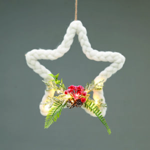 PENDANT STAR 10 LED ΛΑΜΠ ΚΑΛΩΔΙΟ ΧΑΛΚΟΥ ΘΕΡΜΟ ΣΤΑΘΕΡΟ ΜΠΑΤ (2ΧΑΑ) 30cm IP20 0,3m ΚΑΛ ACA - X05101128