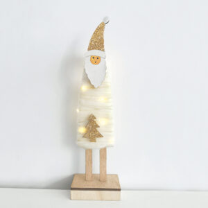 WOODEN SANTA 12 MINI LED WW ΛΑΜΠΑΚΙΑ ΜΠ/ΡΙΕΣ (2AAA) IP20 9.5X5.5X34CM ACA - X05121419