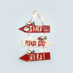 WOODEN SANTA SIGNPOST 14 MINI LED WW ΛΑΜΠΑΚΙΑ ΜΠ/ΡΙΕΣ (2AAA) IP20 31X2X45CM ACA - X05141115