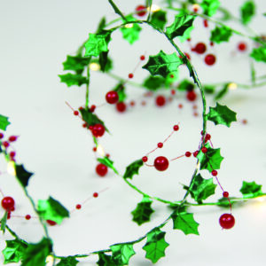 MISTLETOE BERRIES GARLAND 20 LED ΛΑΜΠ ΚΑΛΩΔΙΟ ΧΑΛΚΟΥ ΘΕΡΜΟ ΣΤΑΘΕΡΟ ΜΠΑΤ (2ΧΑΑ) 1,8m IP20 0,3m ΚΑΛ ACA - X05201121