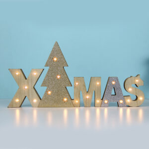 WOODEN X-MAS 21 LED WW ΛΑΜΠΑΚΙΑ ΜΠ/ΡΙΕΣ (2AAΑ) IP20 37.5X2.5X18CM ACA - X05211102
