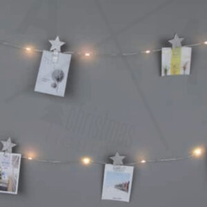 12 GLITTER STAR CLIPS, 25 LED WW Λ/ΚΙΑ ΑΣΗΜΙ ΧΑΛΚΟΣ ΜΠ/ΡΙΕΣ (3xAA), IP20, 240+30cm, ΔΙΑΦ. ΚΑΛ. Τ ACA - X05251111