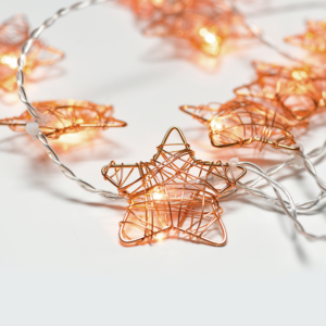 "METAL STARS" 10LED ΛΑΜΠΑΚ ΣΕΙΡΑ ΜΠΑΤΑΡ.(3xAA)ΘΕΡΜΟ ΛΕΥΚΟ ΧΑΛΚΙΝΟ ΜΕΤΑΛΛΟ IP20 135+30cm ΔΙΑΦΑΝ ΚΑ ACA - X061011231