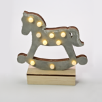 "WOODEN GREY HORSE", 10 MINI LED ΛΑΜΠ. ΜΠΑΤ. (2xAA), WW,IP20, 17X4.5X16CM ACA - X061011239