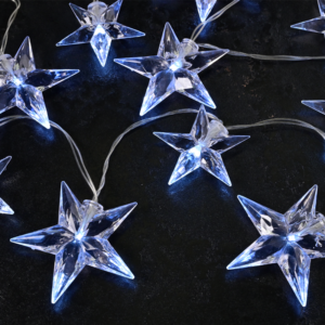 "PLASTIC BIG&MEDIUM STARS", 10 LED ΛΑΜΠ. ΣΕΙΡΑ ΜΠΑΤ. (3xAA), WW,IP20, 135+30cm, ΔΙΑΦ. ΚΑΛ. ΤΡΟΦ. ACA - X061011242