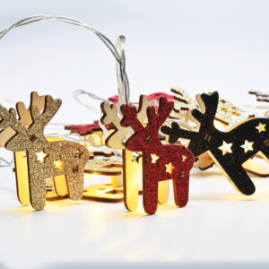 "WOODEN DEER RED-BLACK-GOLD-SILVER" 10LED ΛΑΜΠΑΚ ΣΕΙΡ ΜΠΑΤ(3xAA)WW, IP20, 135+30cm, ΔΙΑΦ ΚΑΛ ΤΡΟΦ ACA - X061011248