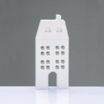 WOODEN DECORATIVE WHITE HOUSE   ΜΟΤΙΦ 6,5*2*14,5cm ACA - X061471