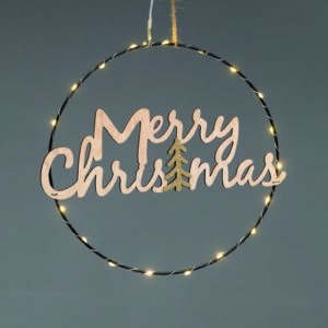 HANGING MERRY CHRISTMAS TREE 20 MINI LED ΘΕΡΜΟ ΛΑΜΠ ΜΠΑΤ 2*CR2032 (ΣΥΜΠΕΡ) IP20 ΔΙΑΜ:26cm 30cm ΚΑΛ ACA - X062019260
