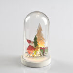 SANTA, PLASTIC SNOWY COVER BALL 5 MINI LED ΛΑΜΠΑΚΙΑ ΜΠΑΤ. (2xAAA), WW,IP20, D11X19CM ACA - X06511216