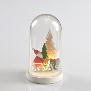 SANTA, PLASTIC SNOWY COVER BALL 5 MINI LED ΛΑΜΠΑΚΙΑ ΜΠΑΤ. (2xAAA), WW,IP20, D11X19CM ACA - X06511216