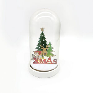 DEER, PLASTIC SNOWY COVER BALL 5 MINI LED ΛΑΜΠ. ΜΠΑΤ. (2xAAA), WW,IP20, D11X19CM ACA - X06511217
