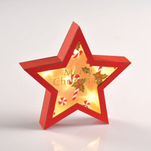 WOODEN RED STAR 6 MINI LED ΛΑΜΠΑΚΙΑ ΜΠΑΤ. (2xAAA), WW,IP20, 23X5X22CM ACA - X06611221