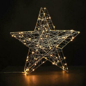3D Copper Wire Metal Motifs  ΑΣΤΕΡΙ 80 ΜINI LED ΛΑΜΠΑΚ ΜΕ ΚΑΛΩΔΧΑΛΚΟΥ & ΑΝΤΑΠΤΡΟΡΑ(3V DC)ΘΕΡΜΟ ACA - X068014202