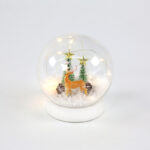 GLASS SNOW BALL DEER, 10 MINI WW LED ΛΑΜΠAKIA ΜΠΑΤ. (2XAAA) IP20 Φ12CM ACA - X07101131