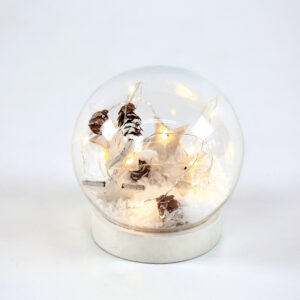 GLASS SNOW BALL STARS, 10 MINI WW LED ΛΑΜΠAKIA ΜΠΑΤ. (2XAAA) IP20 Φ12CM ACA - X07101132