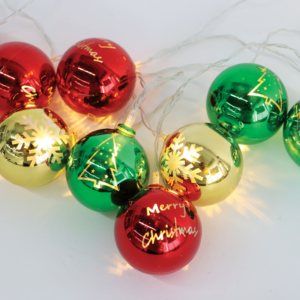 XMAS PLASTIC BALL,10 LED ΛΑΜΠ. ΣΕΙΡΑ,ΜΠΑΤ. (2xAA),WW,IP20,150+30cm ΚΑΛ. ΤΡΟΦ. ACA - X07101162