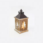 WOODEN & METAL LANTERN ΛΕΥΚΟ ΚΕΡΙ, 1 LED ΛΑΜΠ. ΜΠΑΤ. (3xAAA), WW,IP44, Φ14Χ31CM ACA - X0711109