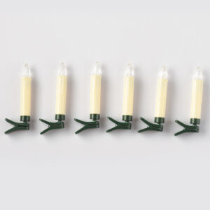 6 WHITE MINI CLIPS CANDLES, 6*1  LED ΛΑΜΠ. ΜΠΑΤ. (6*AAA), WW,IP20, φ1.5X10.5cm ACA - X0761121