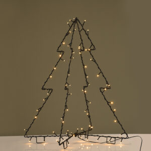 METAL FOLDABLE TREE, 74 LED ΛΑΜΠ. ΣΕΙΡΑ WW ΑΝΤΑΠ(3.5V)ΣΤΑΘ. ΜΑΥΡΟ ΚΑΛ.IP44 55Χ65CM, 4Μ ΚΑΛ ΤΡΟΦ ACA - X07751446