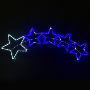 5 STARS 144 LED 6m ΜΟΝΟΚ. ΦΩΤ ΛΕΥΚΟ & ΜΠΛΕ FLASH IP65, 150*50cm 1.5m ΚΑΛ. ACA - X081441620