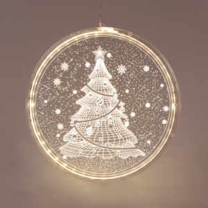 "3D ACRYLIC CHRISTMAS TREE", 24 WW LED ΣΤΑΘ. IP20  21X21.6CM, USB ΚΑΛ. ΤΡΟΦΟΔ.  ACA - X08241259