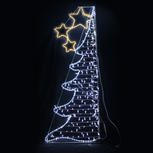 "HALF XMAS TREE", 252&200LED ΕΠΙΣT ΣΧΕΔ 7mΜΟΝΟΚ. ΦΩΤ+ΛΑΜ ΣΕΙΡ,CW+ΚΙΤΡ ΣΤΑΘ,IP44,750x200CM,1.5m ΤΡ ACA - X082522219