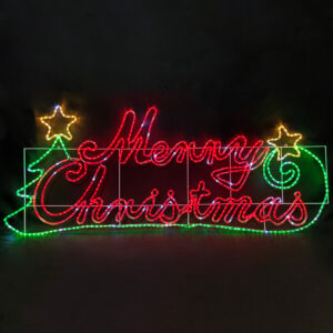 MERRY CHRISTMAS WITH TREE 576 LED 24m ΜΟΝΟΚ. ΦΩΤ ΠΟΛΥΧΡ. FLASH IP65 205*81cm 1,5m ΚΑΛ. ACA - X085763222