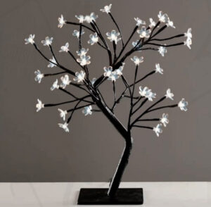 TREE WITH FLOWERS OF SILICONE  36LED ΛΑΜΠΑΚIA ΜΕ ΑΝΤΑΠΤΟΡΑ(24V DC)ΨΥΧΡΟ ΛΕΥΚΟ IP20 45cm 3m ΜΑΥΡΟ  ACA - X1036241