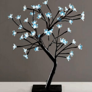TREE WITH FLOWERS OF SILICONE  36LED ΛΑΜΠΑΚIA ΜΕ ΑΝΤΑΠΤΟΡΑ(24V DC)ΜΠΛΕ IP20 45cm 3m ΜΑΥΡΟ ΚΑΛΩΔΙΟ ACA - X1036641