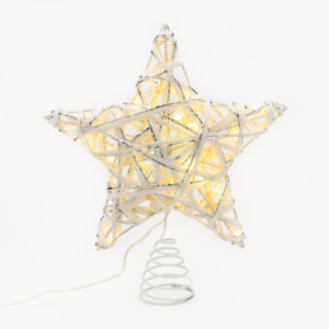 "WHITE & SILVER CONVEX STAR" 20 MINI WW LED ΛΑΜΠ. ΜΠΑΤ. 3ΧΑΑ,IP20 23x5x20cm ACA - X11201125