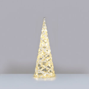 "WHITE COTTON THREAD CONE TREE" 40 MINI WW LED ΛΑΜΠ. ΜΠΑΤ. 3ΧΑΑ,IP20 Φ20.5X60CM ACA - X11401119