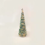GREEN RATTAN CONE TREE WITH SNOW 40 MINI WW LED ΛΑΜΠ. ΜΠΑΤ. 3ΧΑΑ,IP20 Φ20.5X60CM ACA - X1140119