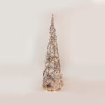 RATTAN CONE TREE WITH SNOW 50 MINI WW LED ΛΑΜΠ. ΜΠΑΤ. 3ΧΑΑ,IP20 Φ27.5X90CM ACA - X11501110