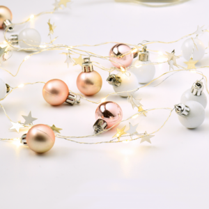"XMAS ΓΙΡΛΑΝΤΑ ΛΕΥΚΕΣ ΜΠΑΛΕΣ" 20 LED WW ΛΑΜΠΑΚ ΣΕΙΡΑ ΑΣΗΜΙ ΚΑΛ ΧΑΛΚΟΥ, ΜΠΑΤ (2xAA) IP20 190+30cm  ACA - X13201102