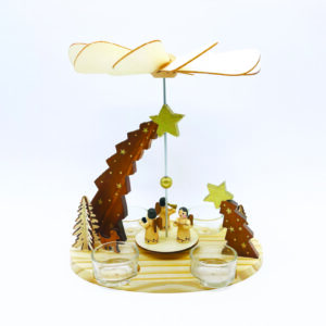 WOODEN TEA LIGHT PYRAMID ANGELS ΔΙΑΚΟΣΜΗΤΙΚΟ (ΧΩΡΙΣ ΚΕΡΑΚΙΑ) 21x13.5x22cm ACA - X152203