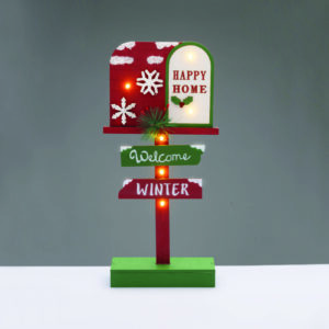 WOODEN XMAS SIGN WELCOME WINTER 6 LED IP20 ΘΕΡΜΑ ΜΠΑΤ 2ΧΑΑΑ ΔΙΑΚΟΣΜΗΤΙΚΟ 18x6x39.5cm ACA - X156105