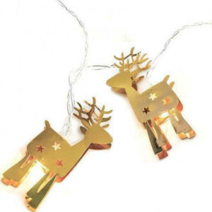 METAL GOLD STRING LIGHTS ΤΑΡΑΝΔΟΣ 10 LED ΛΑΜΠΑΚΙΑ ΣΕΙΡΑ ΜΠΑΤΑΡ(2xΑΑ) ΘΕΡΜΟ ΛΕΥΚΟ IP20 135+30cm ΔΙΑΦΑ ACA - XE10WW2A