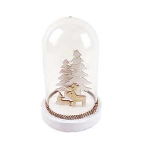 PLASTIC COVER CHRISTMAS MOTIFS ΕΛΑΦΙΑ 8 MINI LED ΛΑΜΠΑΚIA ΜΠΑΤΑΡ(2xAAA) ΘΕΡΜΟ ΛΕΥΚΟ IP20 D12x18cm ACA - XPDEERSWW3A
