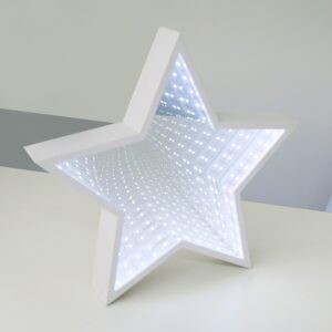INFINITY MIRROR TUNNEL LAMP”, STAR”, 59 LED ΛΑΜΠΑΚΙΑ ΜΕ ΜΠΑΤΑΡΙΑ(3xAA) ΨΥΧΡΟ ΛΕΥΚΟ IP20 29x5x29cm ACA - XSTARMIR292A
