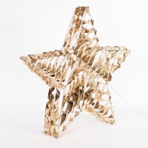 ΦΩΤΙΖΟΜΕΝΟ ΑΣΤΕΡΙ ΧΡΥΣΟ 40cm, 40 LED, ΜΠΑΤΑΡΙΑΣ 3XAA, TIMER, ΑΣΗΜΙ ΧΑΛΚΙΝΟ ΚΑΛΩΔΙΟ, ΘΕΡΜΟ ΛΕΥΚΟ LED, ΠΡΟΕΚΤΑΣΗ ΠΑΡΟΧΗΣ 30cm, IP20 EUROLAMP - 600-22495