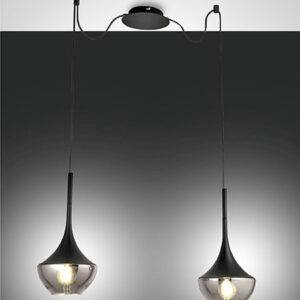Κρεμαστό Φωτιστικό   Fabas Luce Apollo 2X E27 Μαύρο     - 3623-42-101