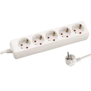 ΠΟΛΥΠΡΙΖΟ 5 ΘΕΣΕΩΝ ΜΕ ΚΑΛΩΔΙΟ 3X1,5mm 5m ΜΕ ΠΡΟΣΤΑΣΙΑ ΕΠΑΦΩΝ EUROLAMP 147-62242
