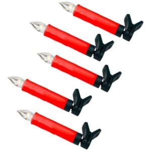 ΣΕΤ 5 ΑΣΥΡΜΑΤΑ ΚΕΡΙΑ ΔΕΝΤΡΟΥ LED, ΘΕΡΜΟ ΛΕΥΚΟ LED, ΚΟΚΚΙΝΟ ΚΕΡΙ, IP20 EUROLAMP - 600-11483