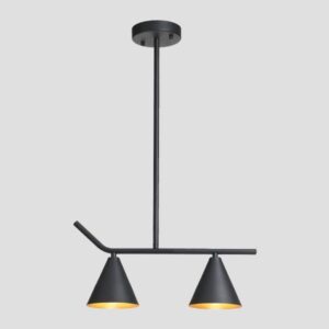 ΦΩΤΙΣΤΙΚΟ ΚΡΕΜΑΣΤΟ 2xΕ27  ΜΑΥΡΟ ΜΑΤ/ΧΡΥΣΟ EUROLAMP 144-24000